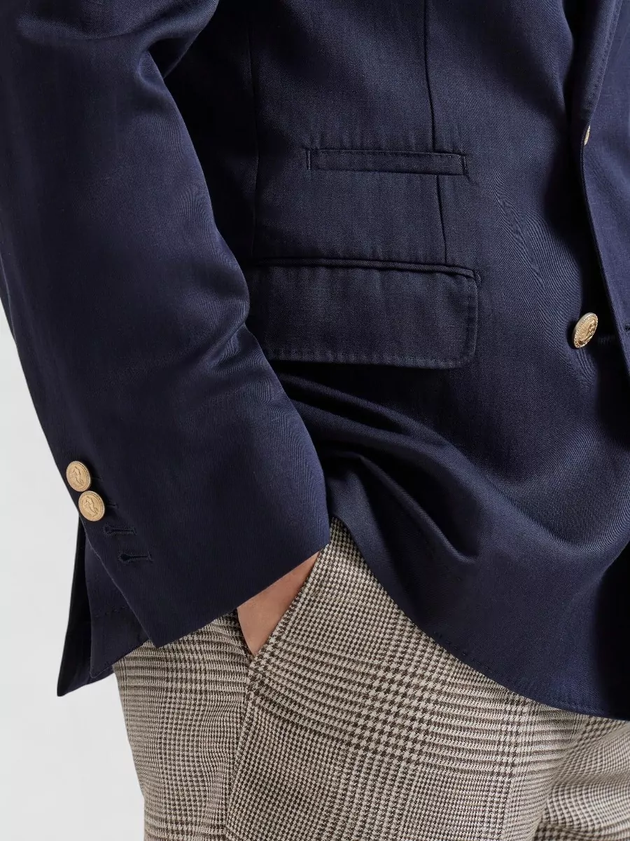 Brunello Cucinelli Silk Linen Double-Breasted Blazer