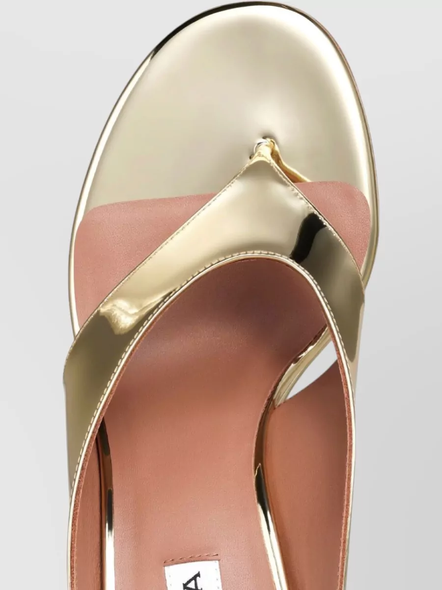 Alaïa Mirror Wedge Thong Mules