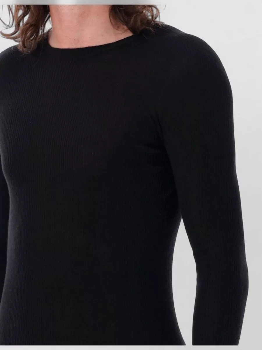 Rick Owens Long Sleeve Ribbed Wool Crewneck Knit