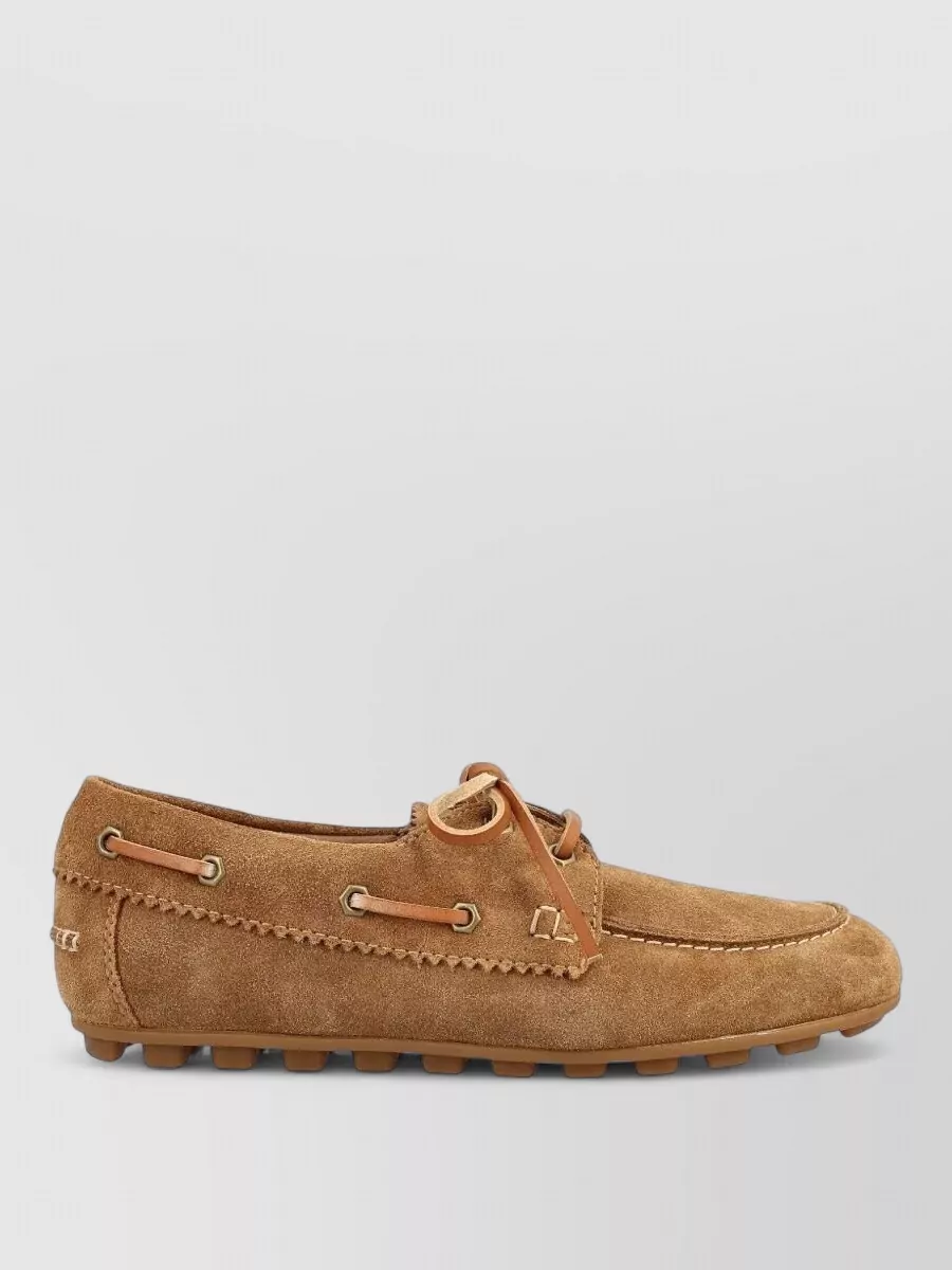 Hogan Suede Lace Moccasin Boat Loafers