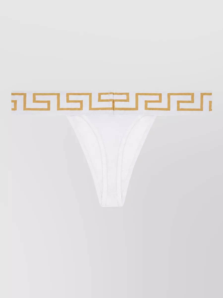 Versace Printed Thong Bikini Bottoms