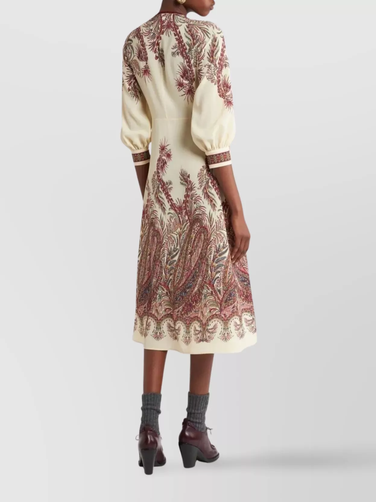 Etro Floral Paisley Embroidered Midi Dress