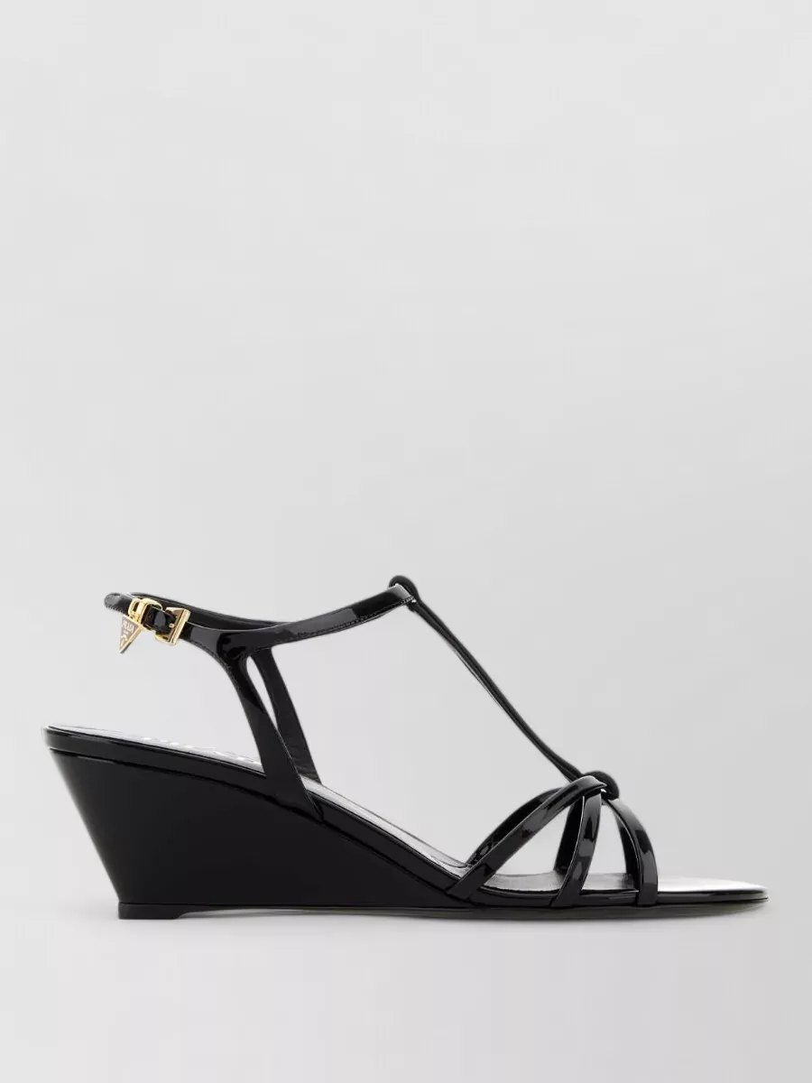 Prada Leather wedge sandals