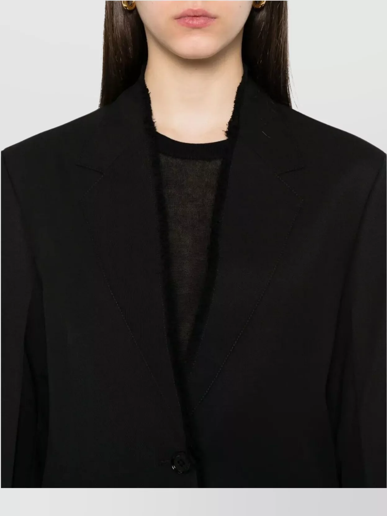Totême Lapel Jacket With Raw Cut Finish