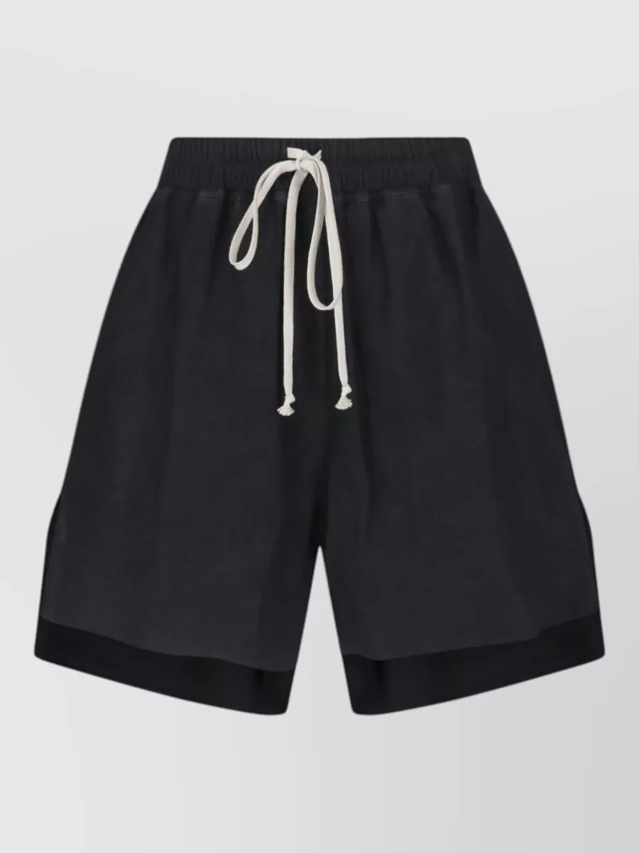 Rick Owens lamb leather straight knee-length shorts