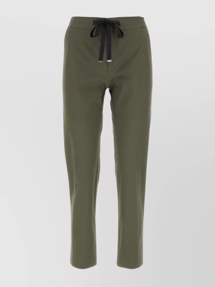 Shop Pt Torino Streamlined Linen Blend Trousers In Green