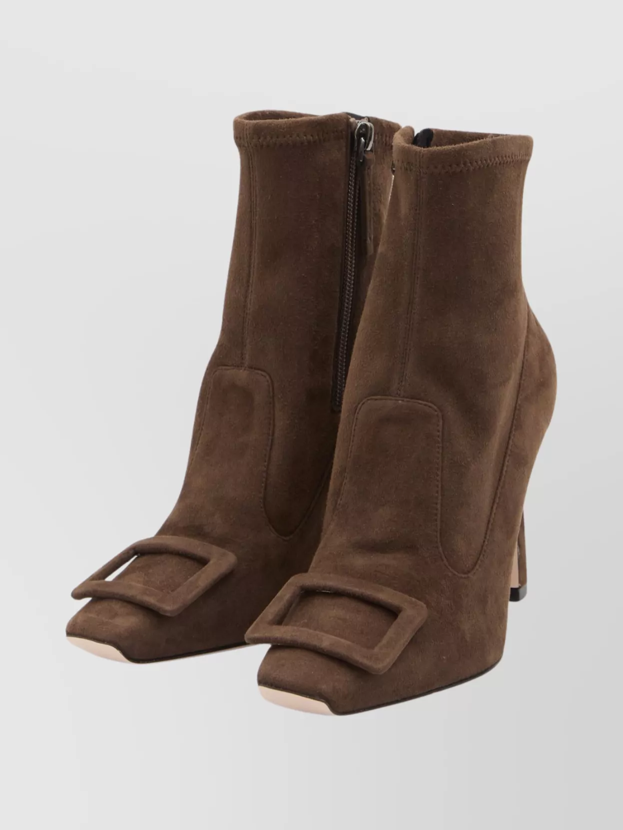 Roger Vivier Suede Ankle Boots Trompette Heel In Multi