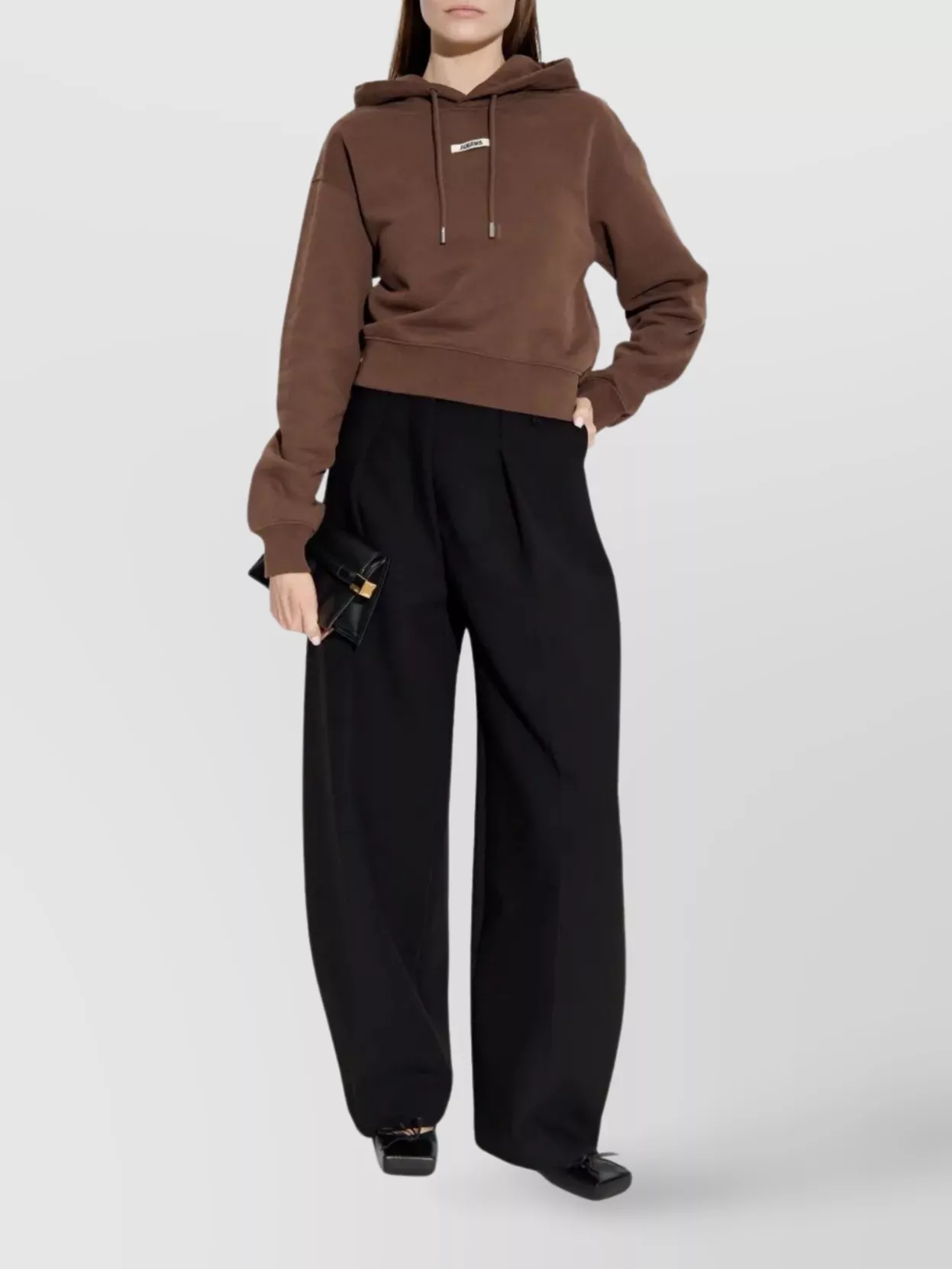 Jacquemus Le Hoodie Gros Grain Hooded Cotton Sweatshirt In Brown