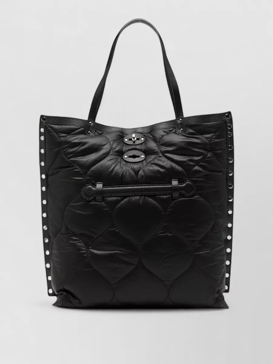 Zanellato leather quilted studded tote bag