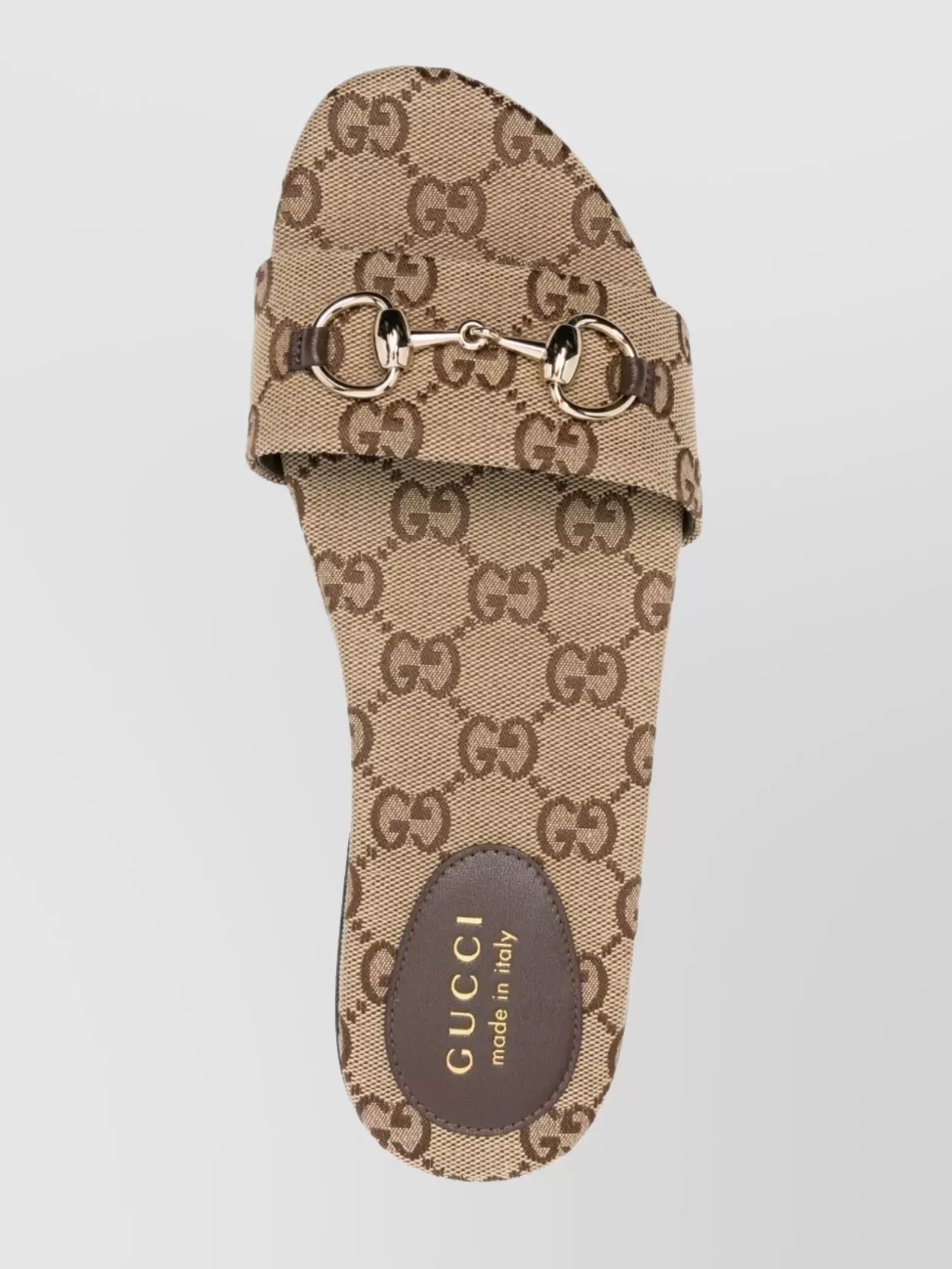 Gucci Canvas Flat Sandals Horsebit Detail