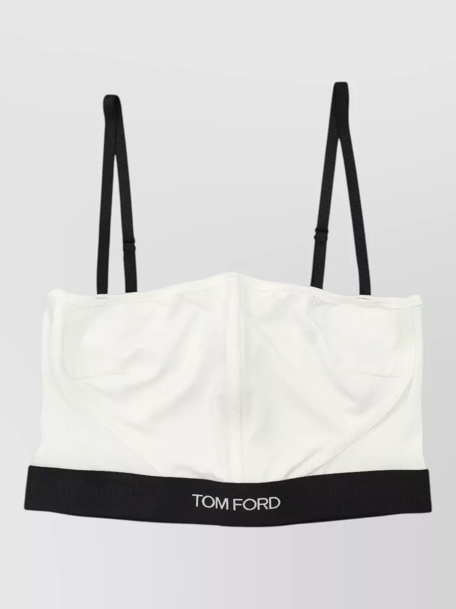 Tom Ford Logo Stretch Bra Top Adjustable Straps