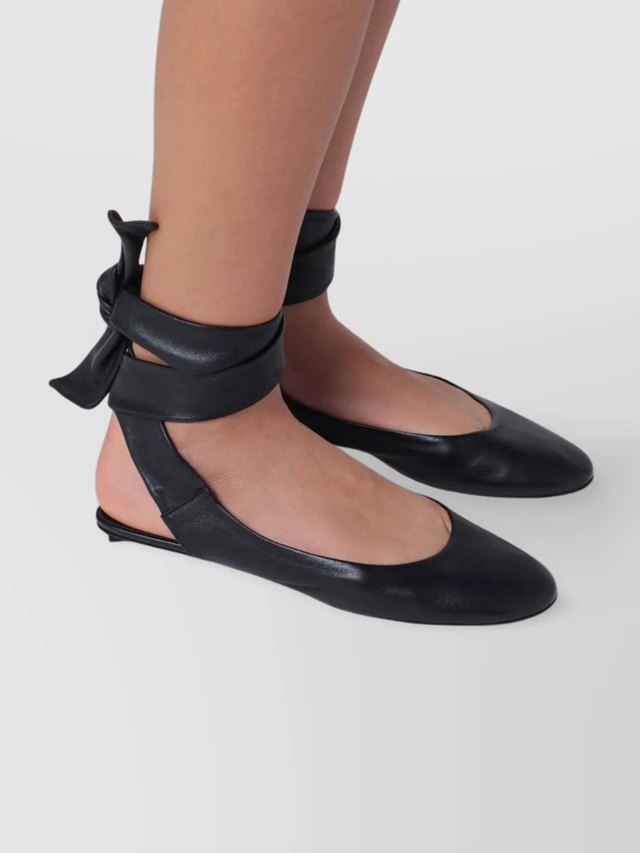 Attico Wrap Ankle Flat Sole Open Back Round Toe