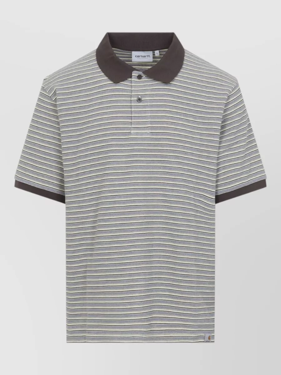 Carhartt Wip Cotton Striped Short-Sleeve Polo Shirt