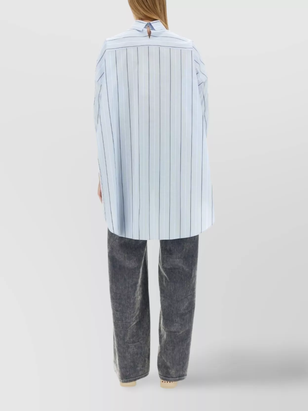 Marni Asymmetric Striped Shirt Chest Pocket
