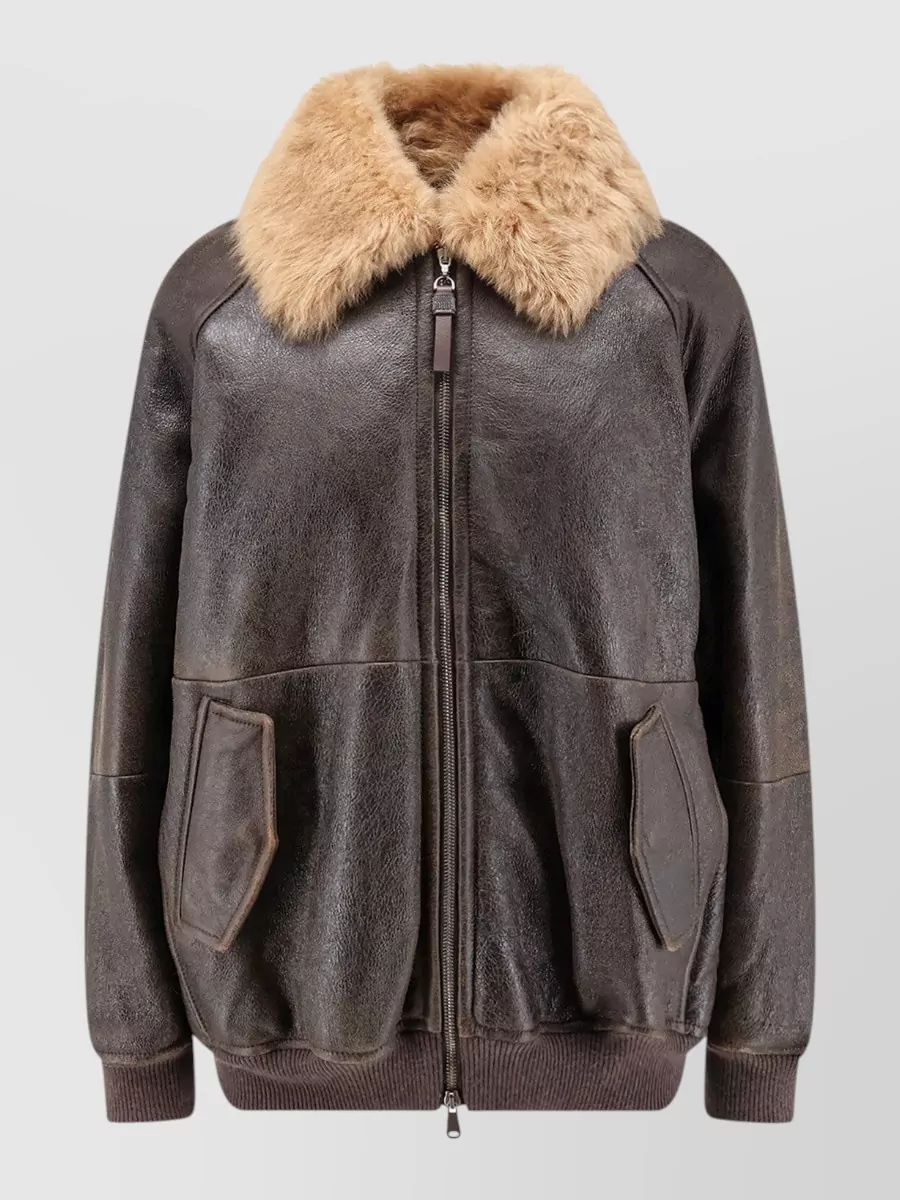 Brunello Cucinelli shearling oversized bomber jacket