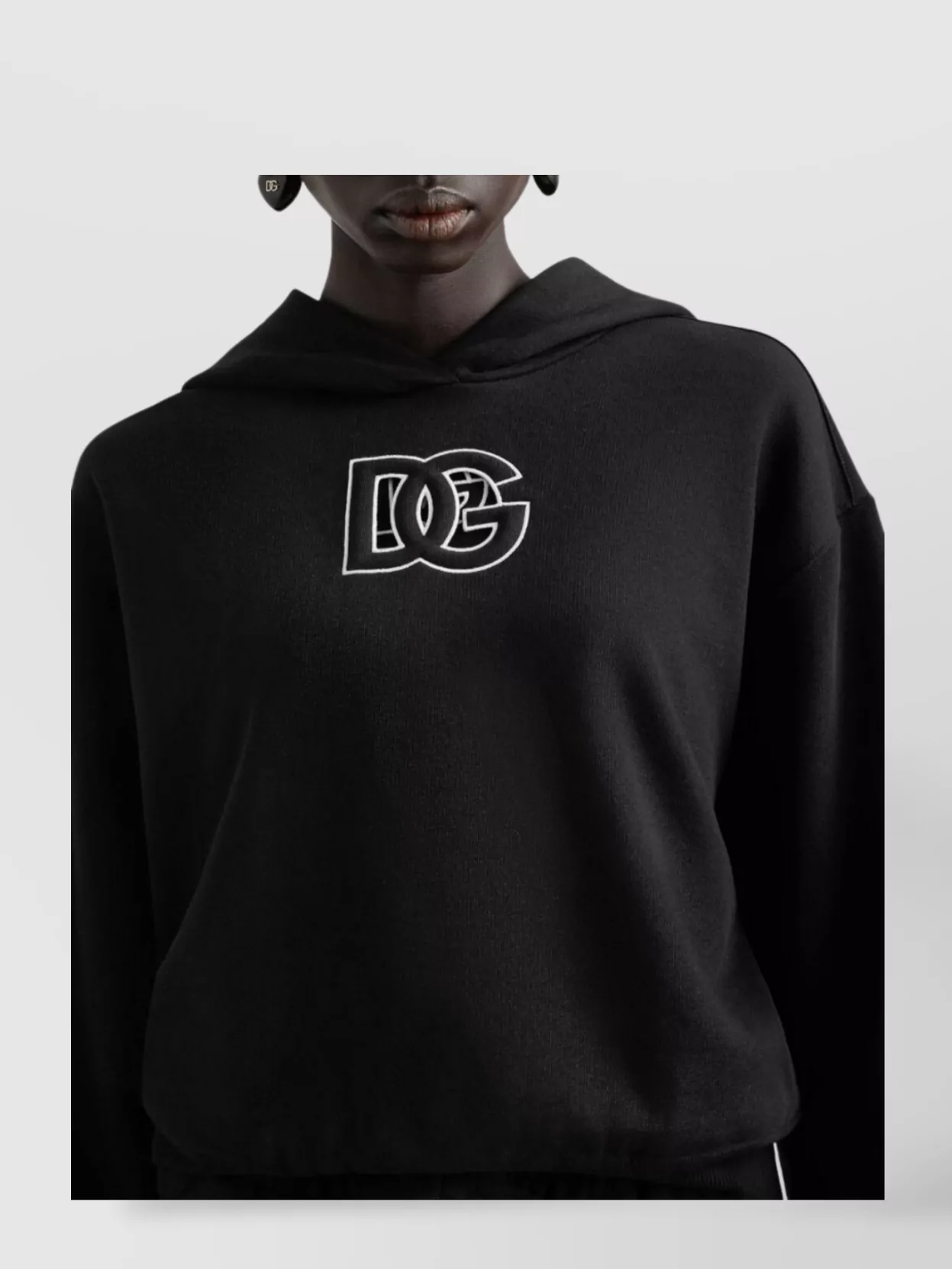 Dolce & Gabbana Hooded Knitwear Ribbed Finish In Black