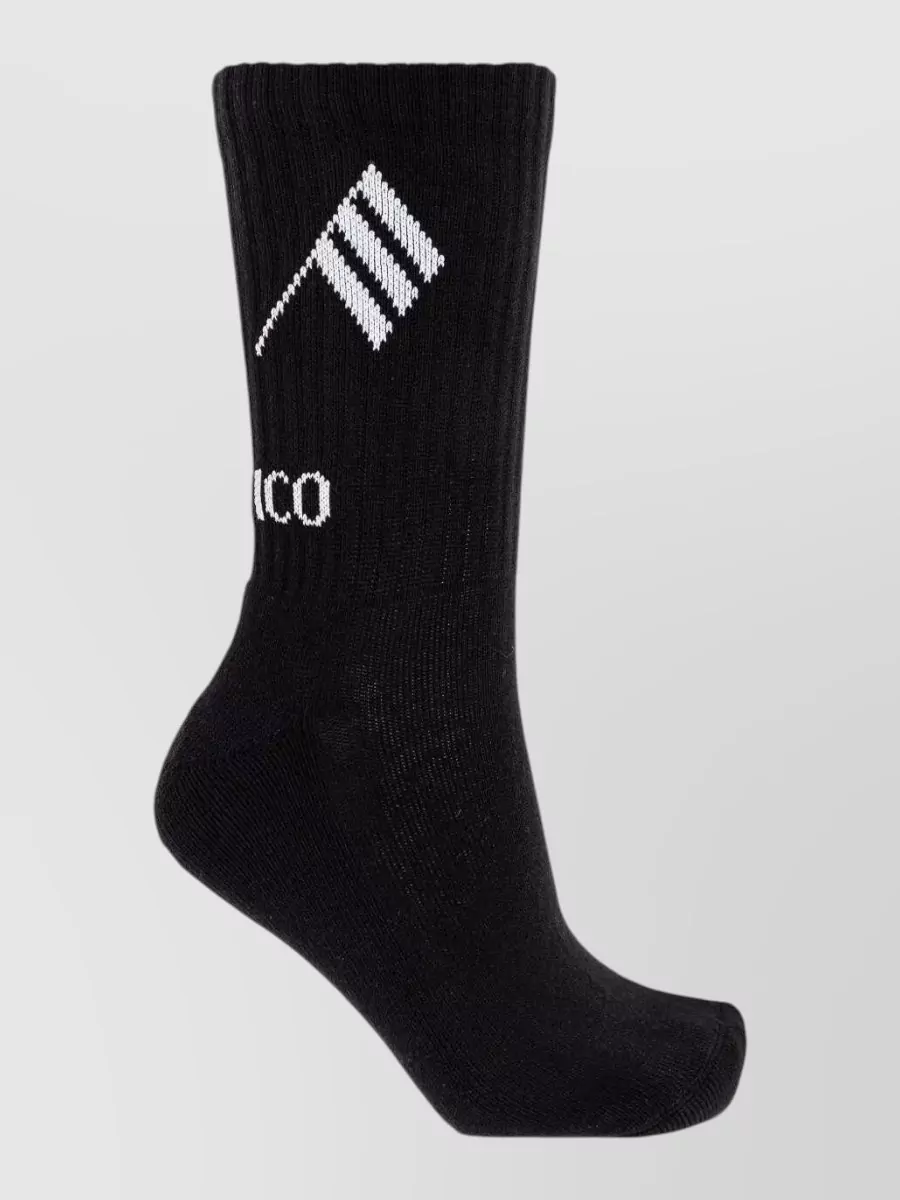 The Attico Ribbed Logo Socks