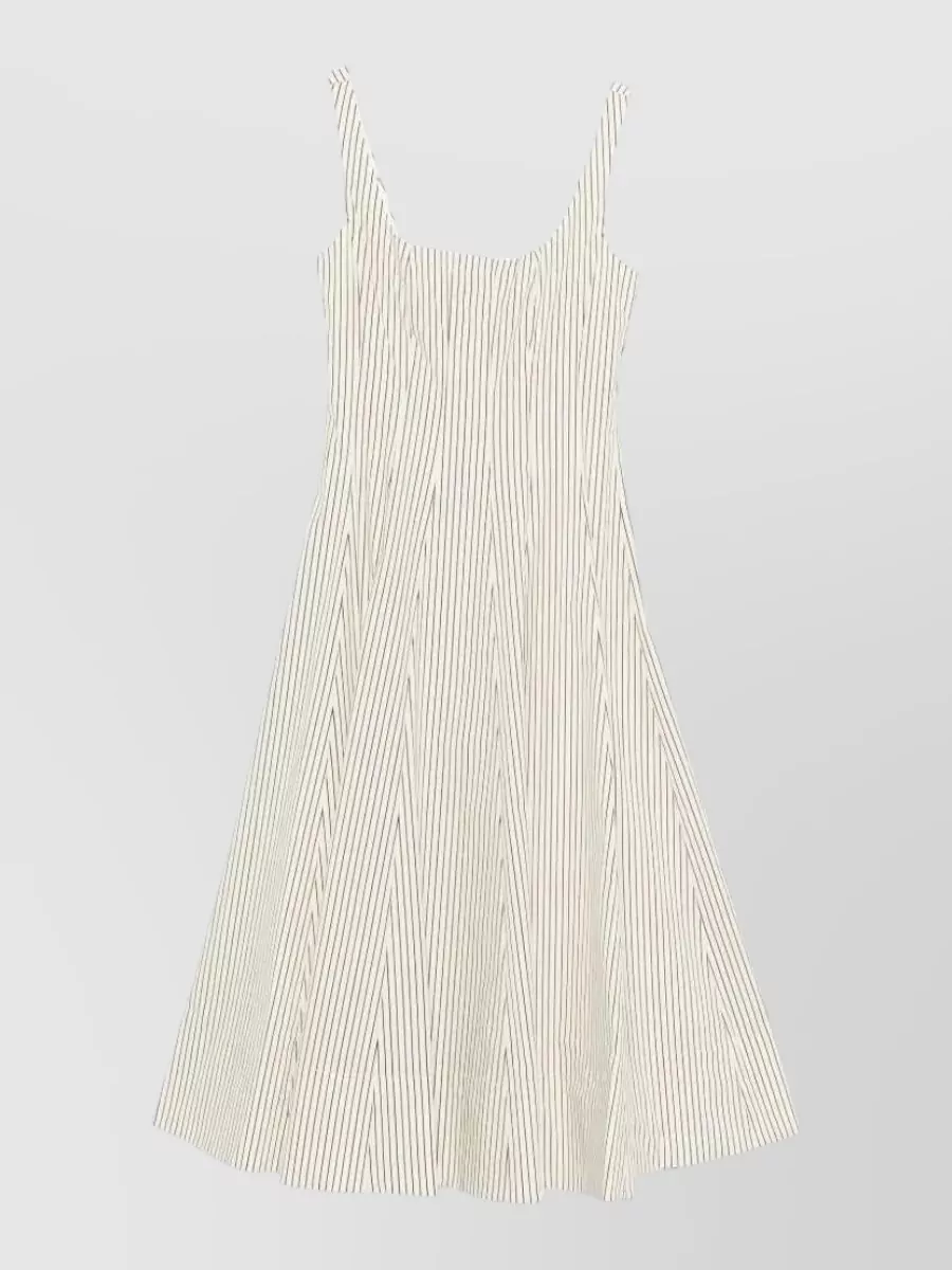 Staud striped square neck midi dress