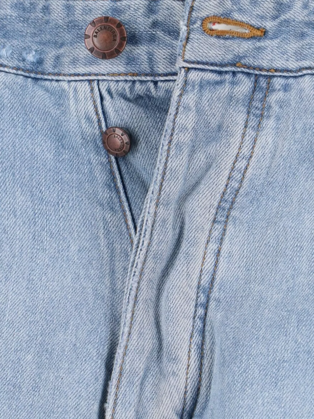 Balenciaga Distressed Straight Leg Five-Pocket Trousers