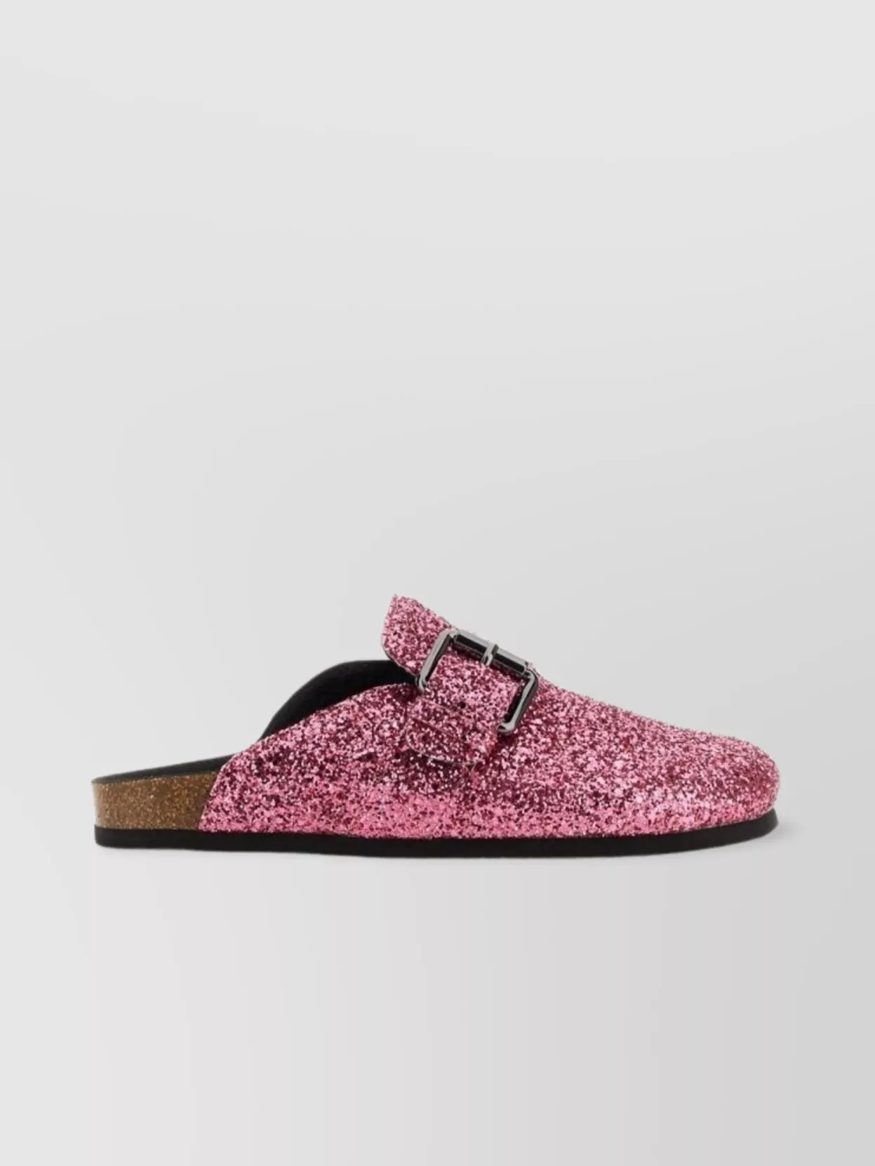 Philosophy Di Lorenzo Serafini Glitter Sandals Buckle Flat Sole In Pink