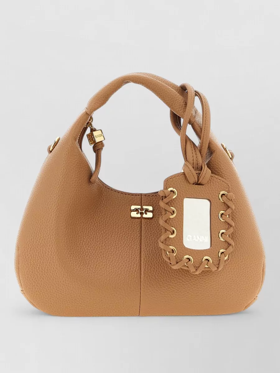 Ganni mini hobo faux leather bucket bag