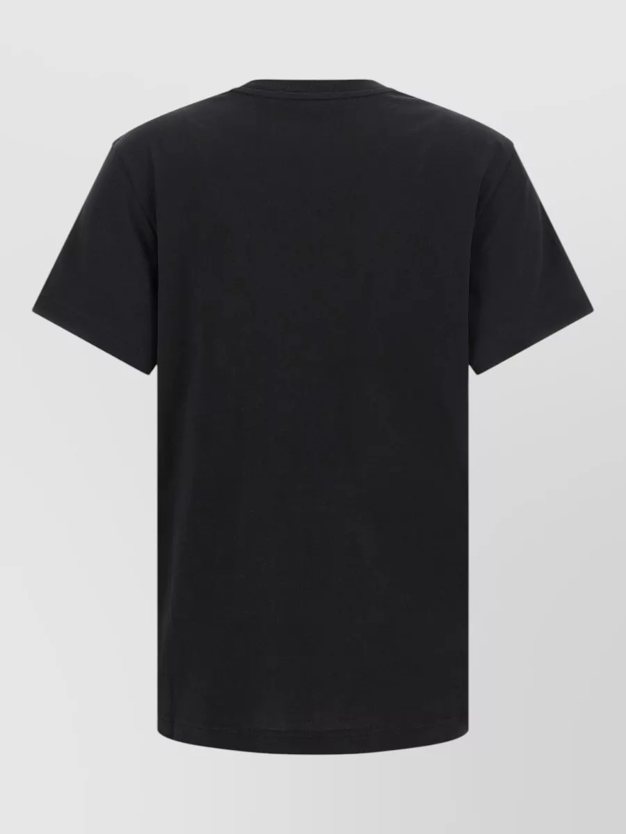 Moncler Ribbed Cotton Logo Embroidered T-Shirt