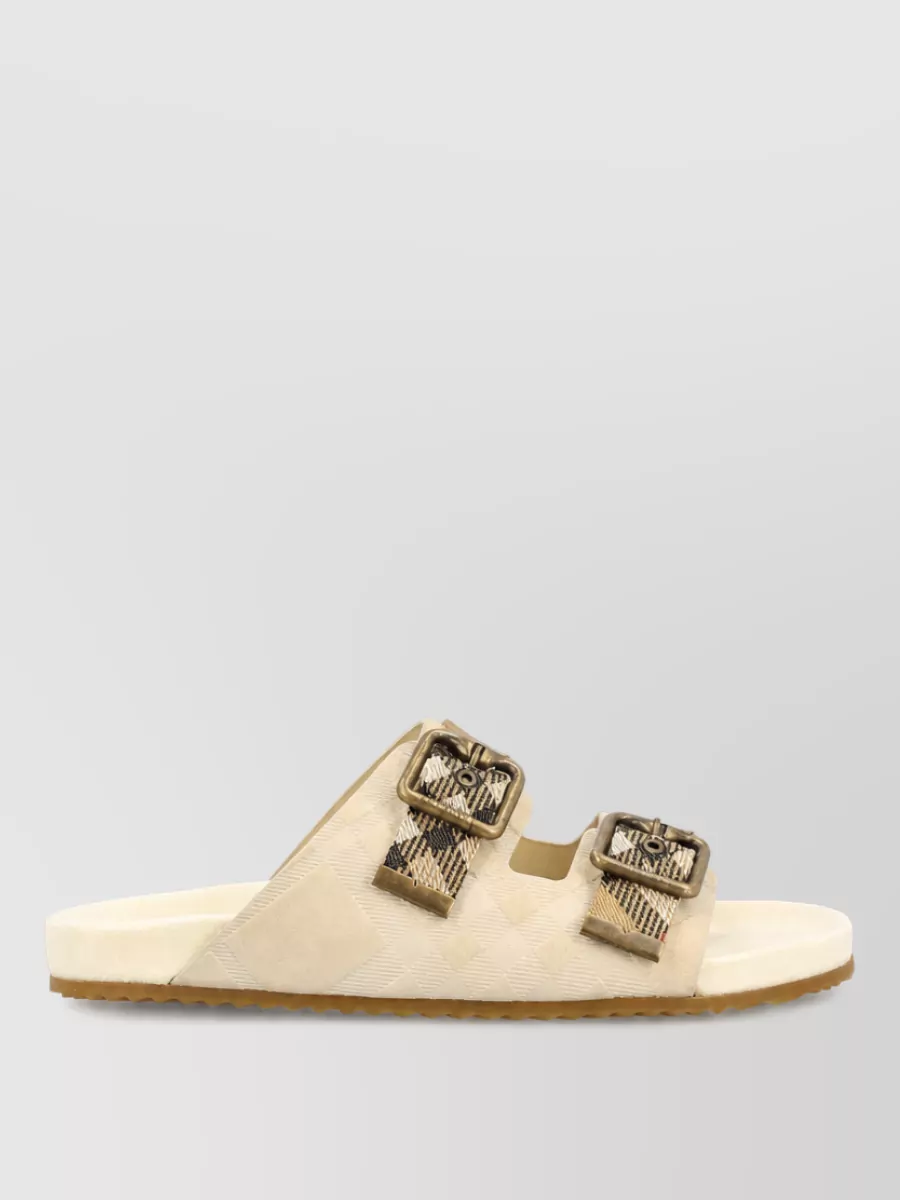 Burberry Leather Check Sandals