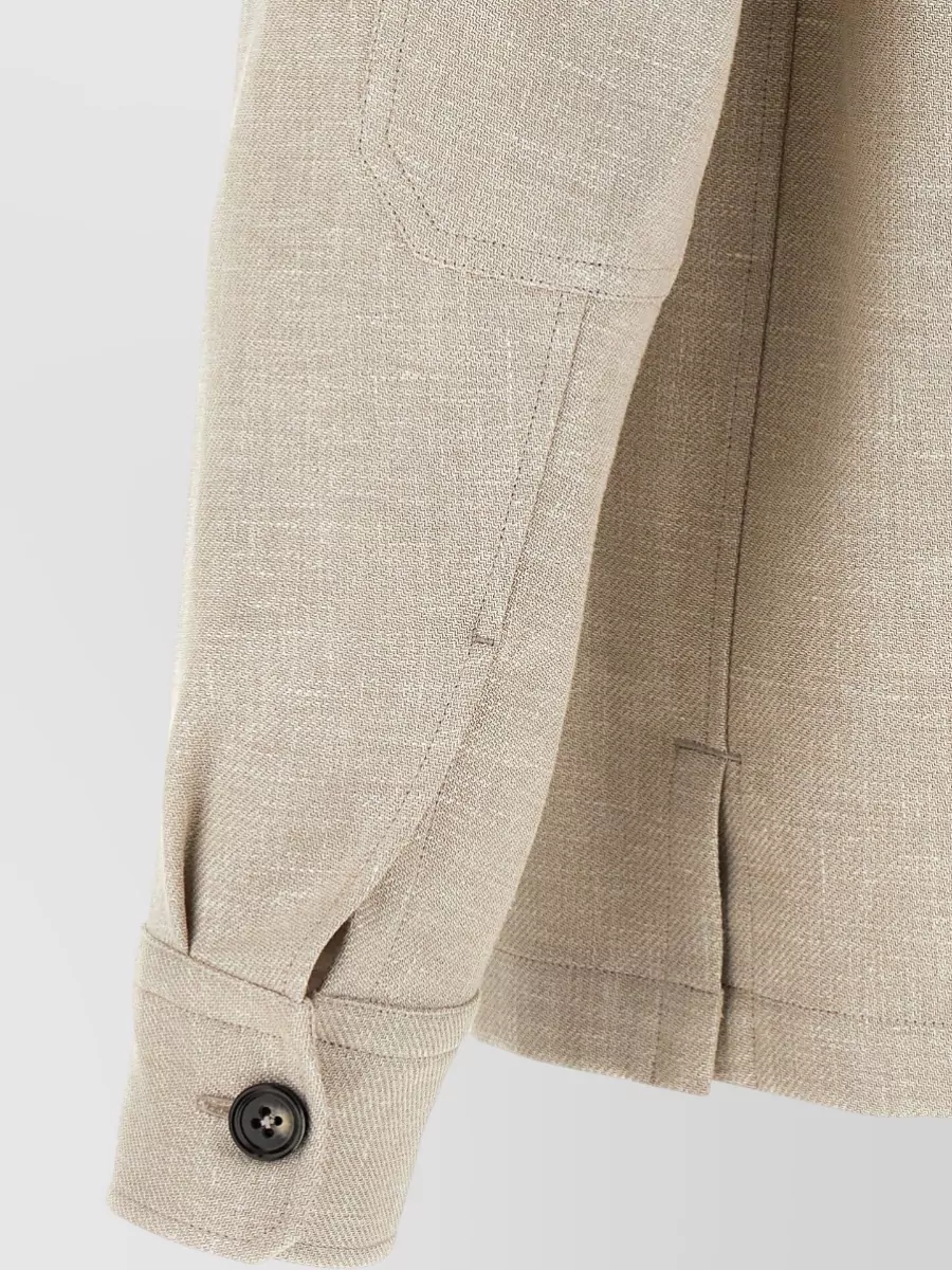 Zegna Linen Blend Shirt Jacket