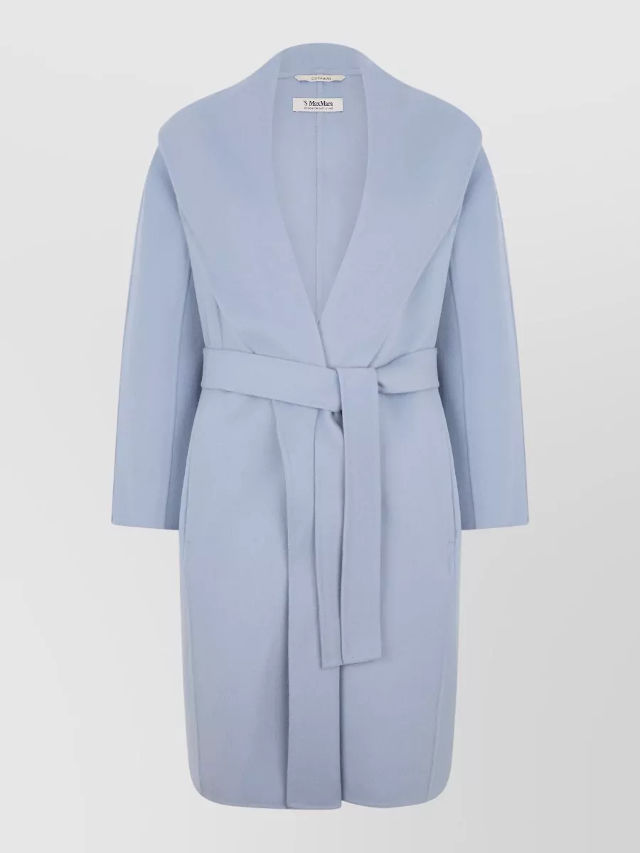 S Max Mara Virgin Wool Belted Single Breasted Coat