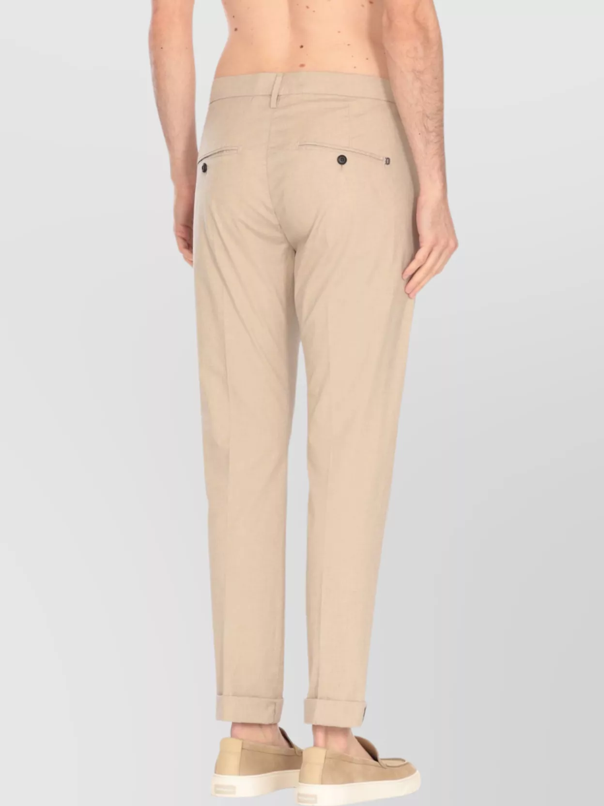 Dondup Cotton Trousers With Belt Loops And Pockets In Neutral