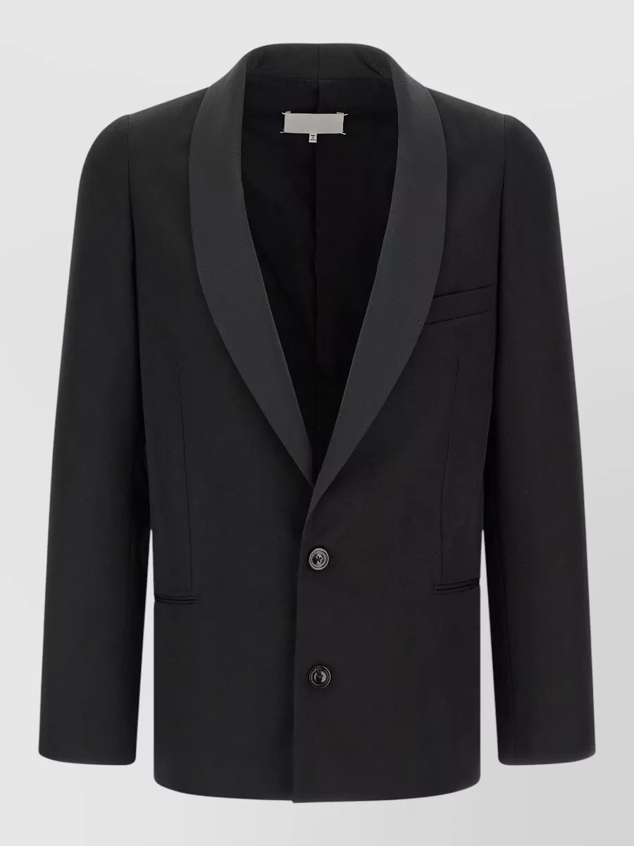 Maison Margiela Silk-blend shawl neck single-breasted blazer