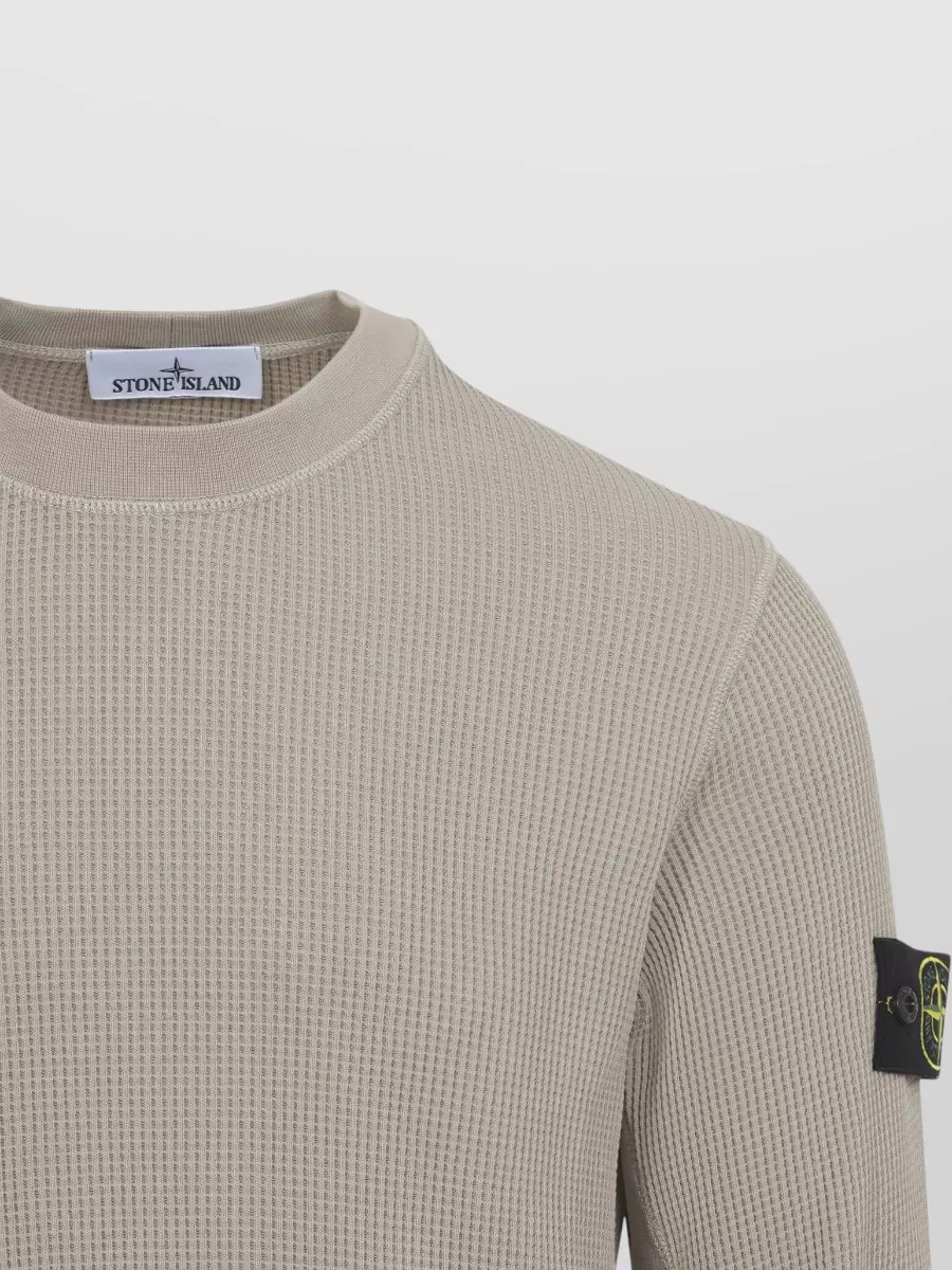 Stone Island Ribbed Cotton Crewneck Sweatshirt