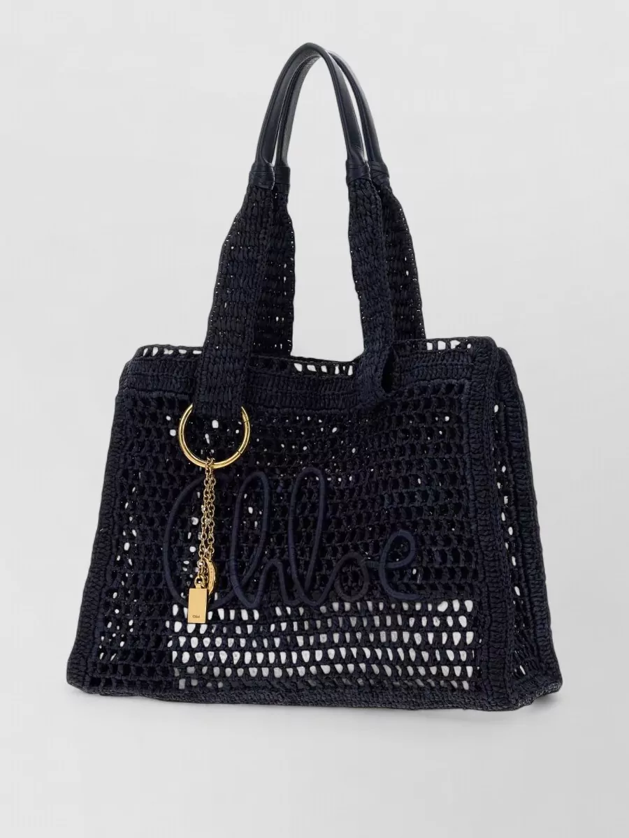 Chloé Summer Banana Raffia Tote Bag