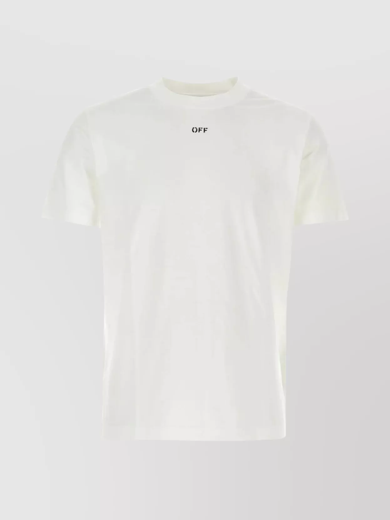 Shop Off-white Ribbed Crew-neck Cotton T-shirt With Contrasting Print In White