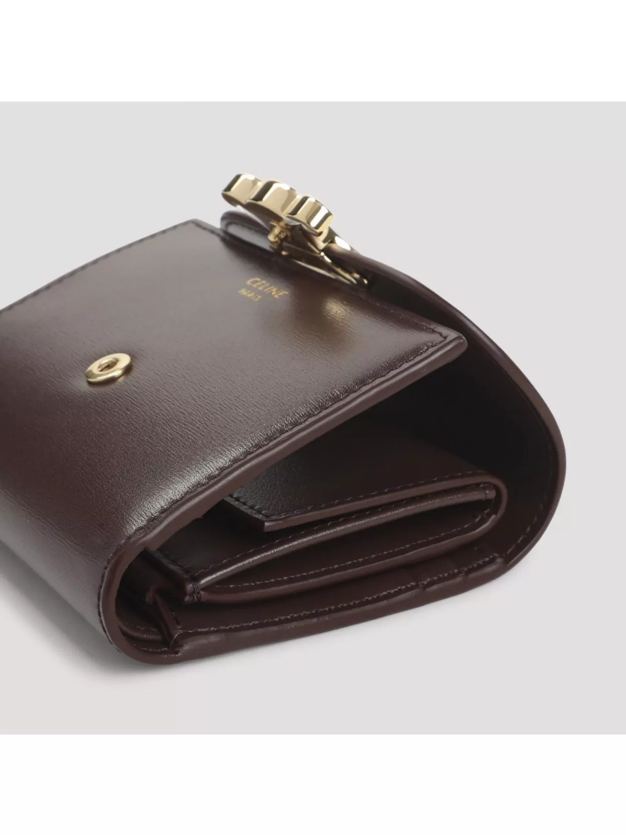 Celine Small Wallet With Flap And Hardware In Brown