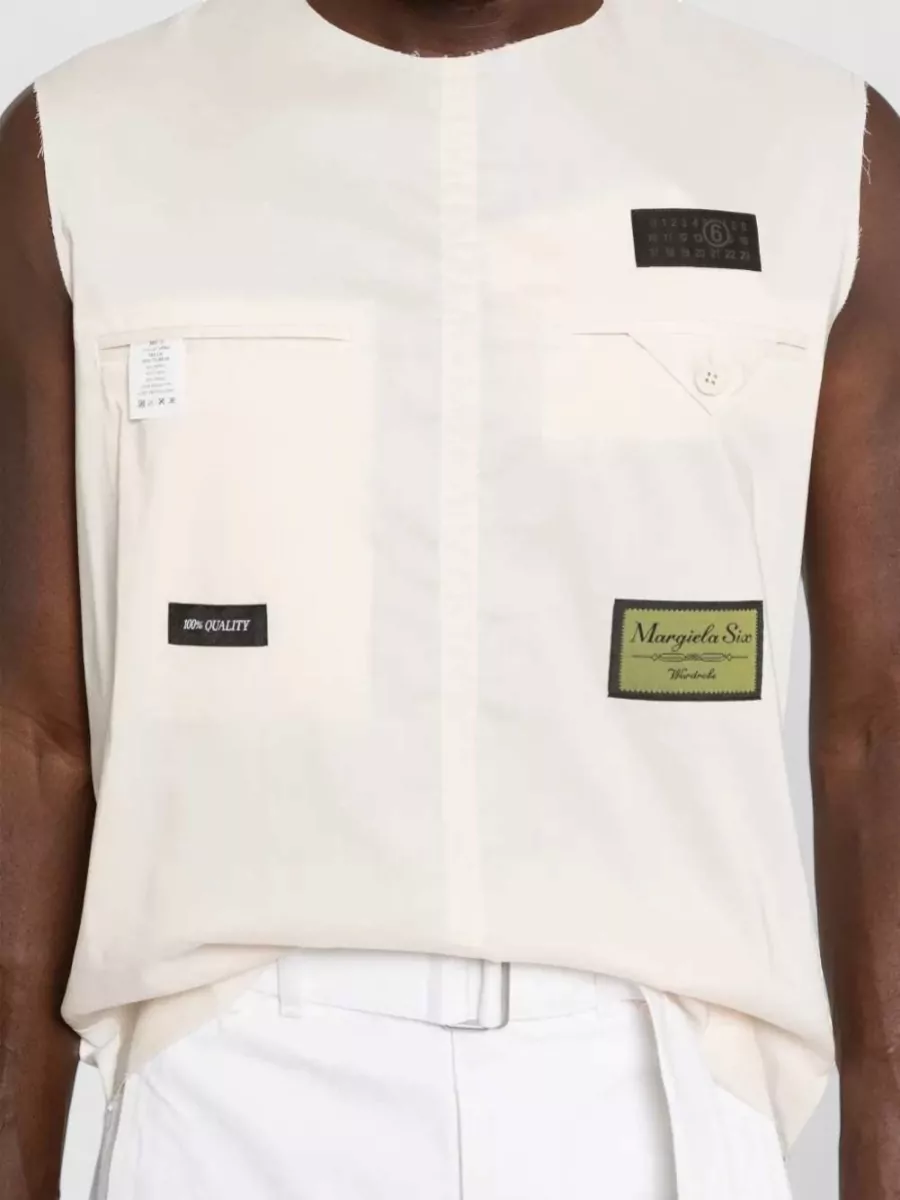Mm6 Maison Margiela Sleeveless Cotton Blend Vest