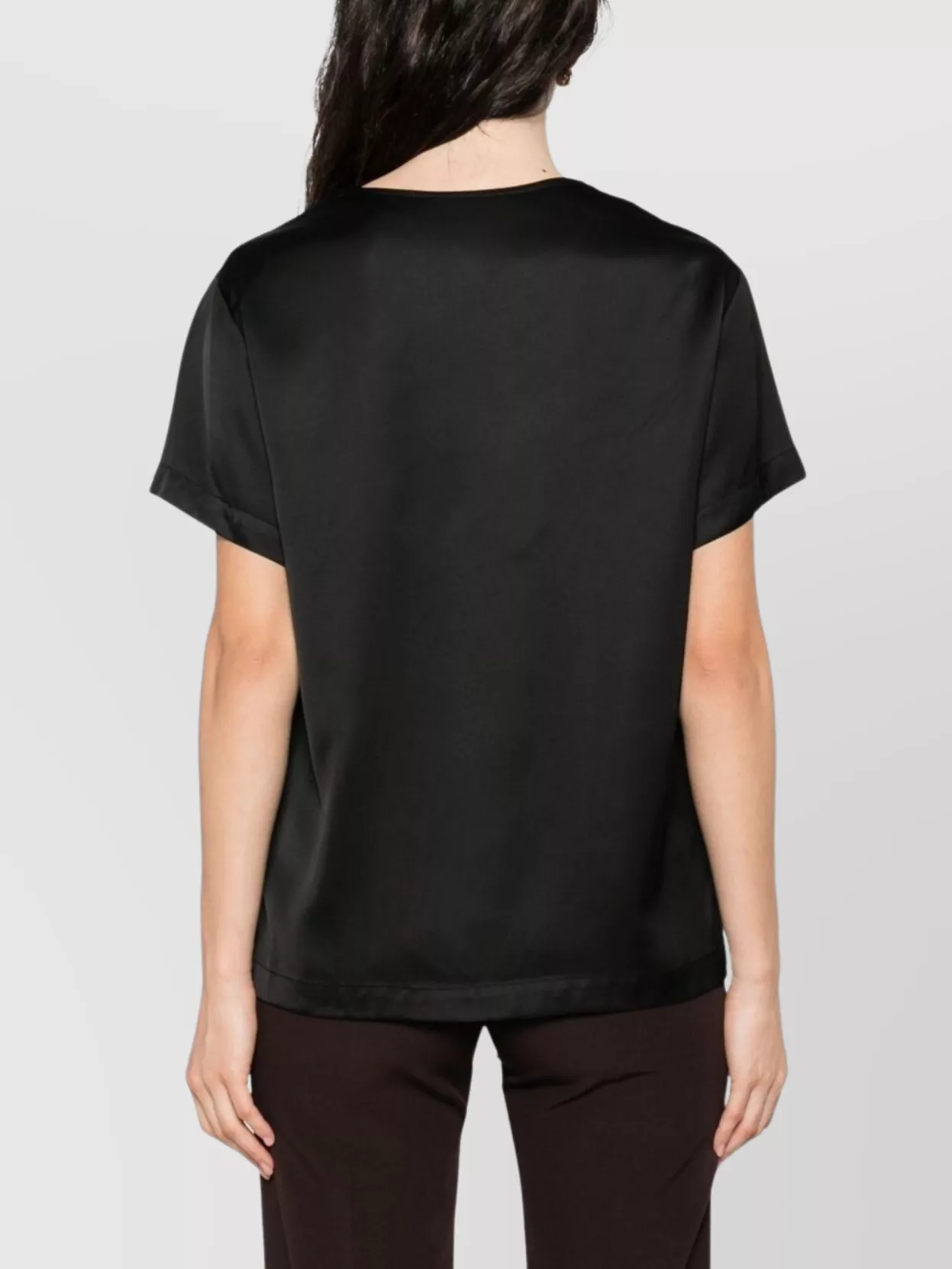 Ermanno Firenze Lace Trim V Neck Short Sleeves Top