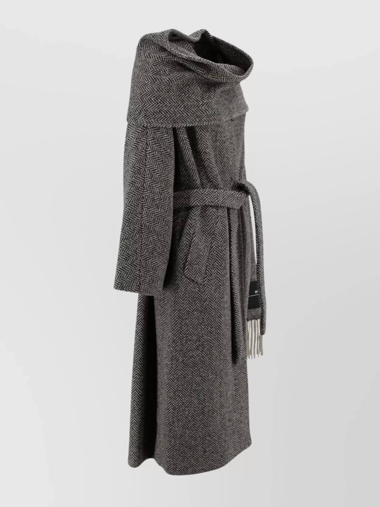 Weekend Max Mara Tweed Wool Dressing Gown Coat In Gray