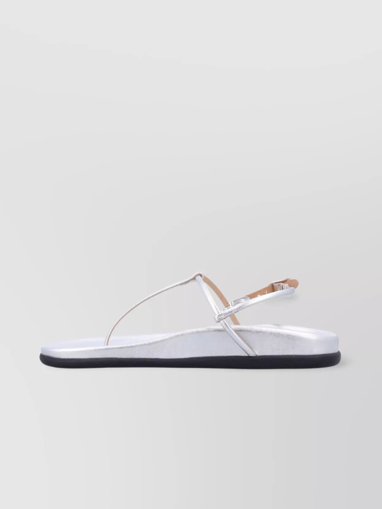 Ancient Greek Sandals Metallic Finish Flat Rubber Sole Sandals