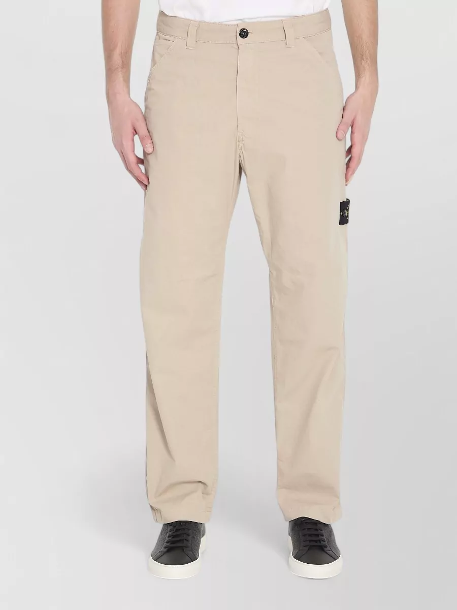 Stone Island Cotton Wide-Leg Regular-Fit Trousers