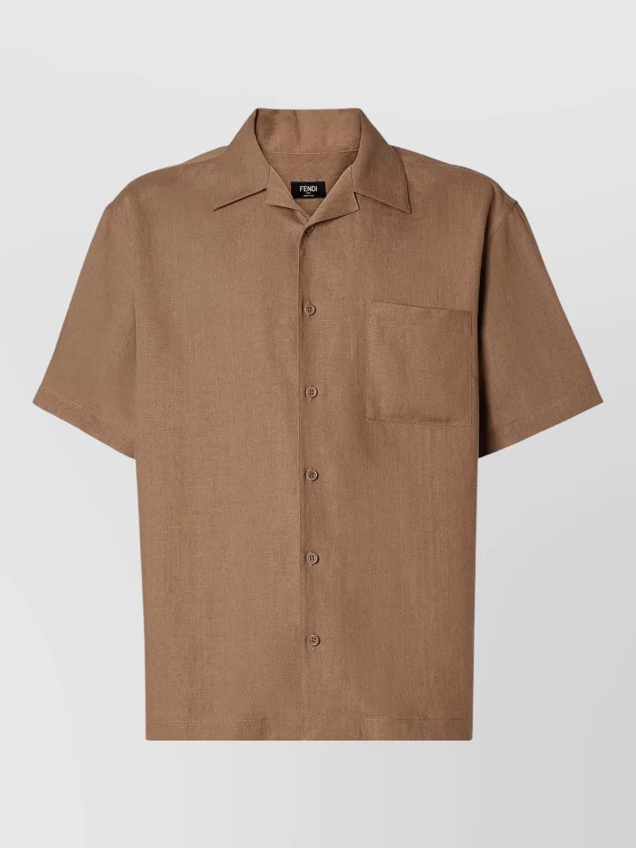 Fendi linen short-sleeve bowling shirt