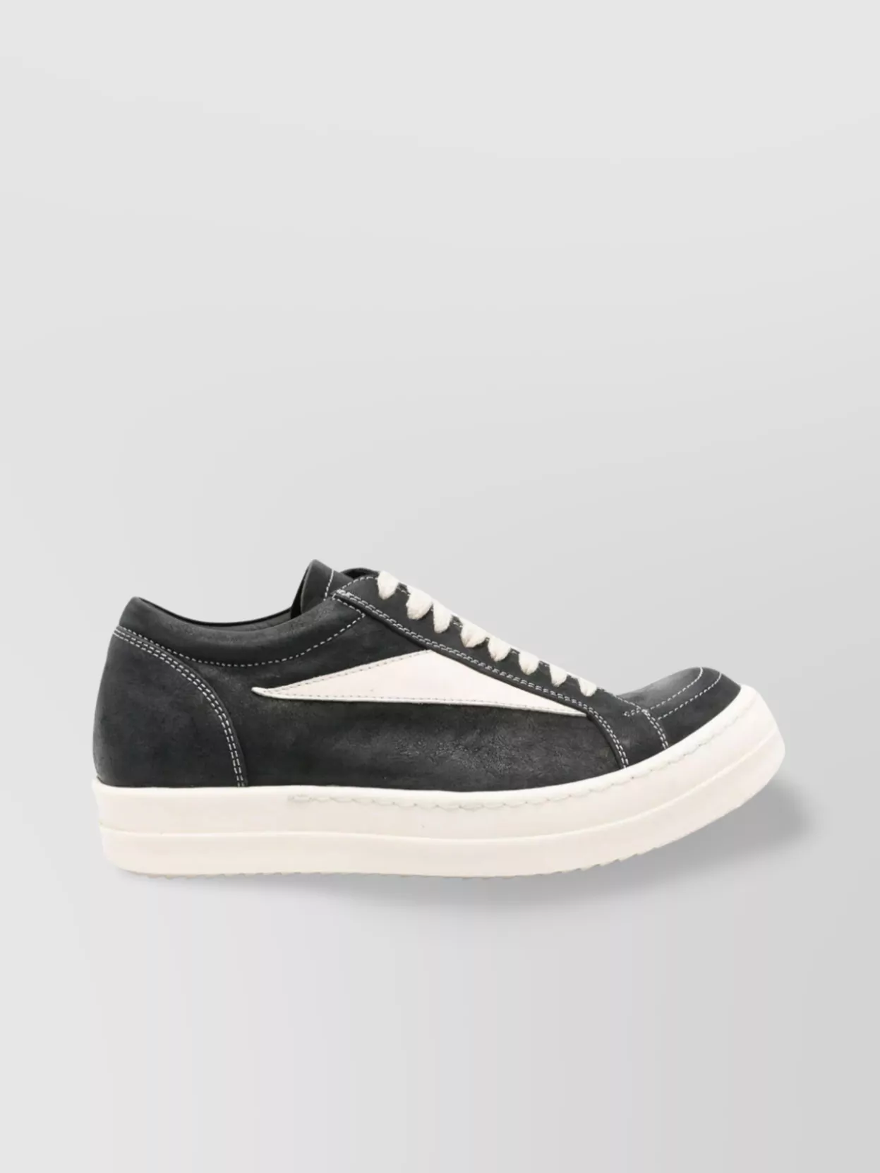 Shop Rick Owens Stitched Contrast Lace-up Shoes In Black