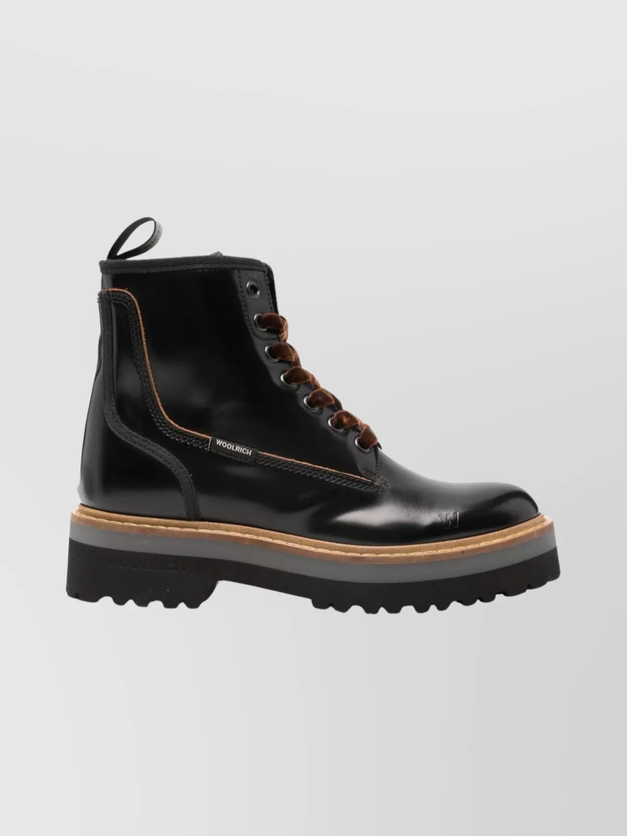 Woolrich Chunky Sole Leather Lace Up Ankle Boots