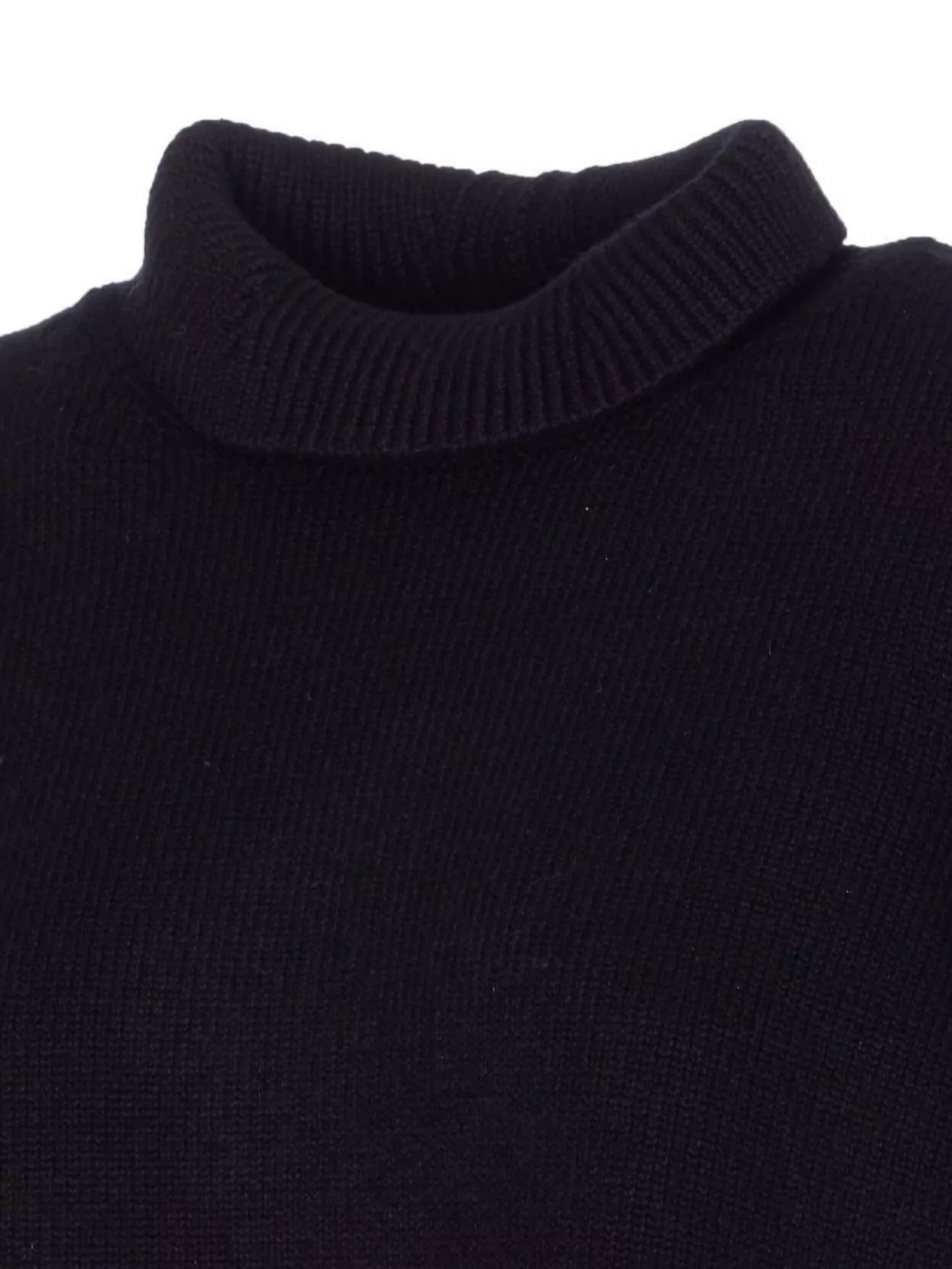 Alaïa Cropped High Neck Knit Jumper In Black