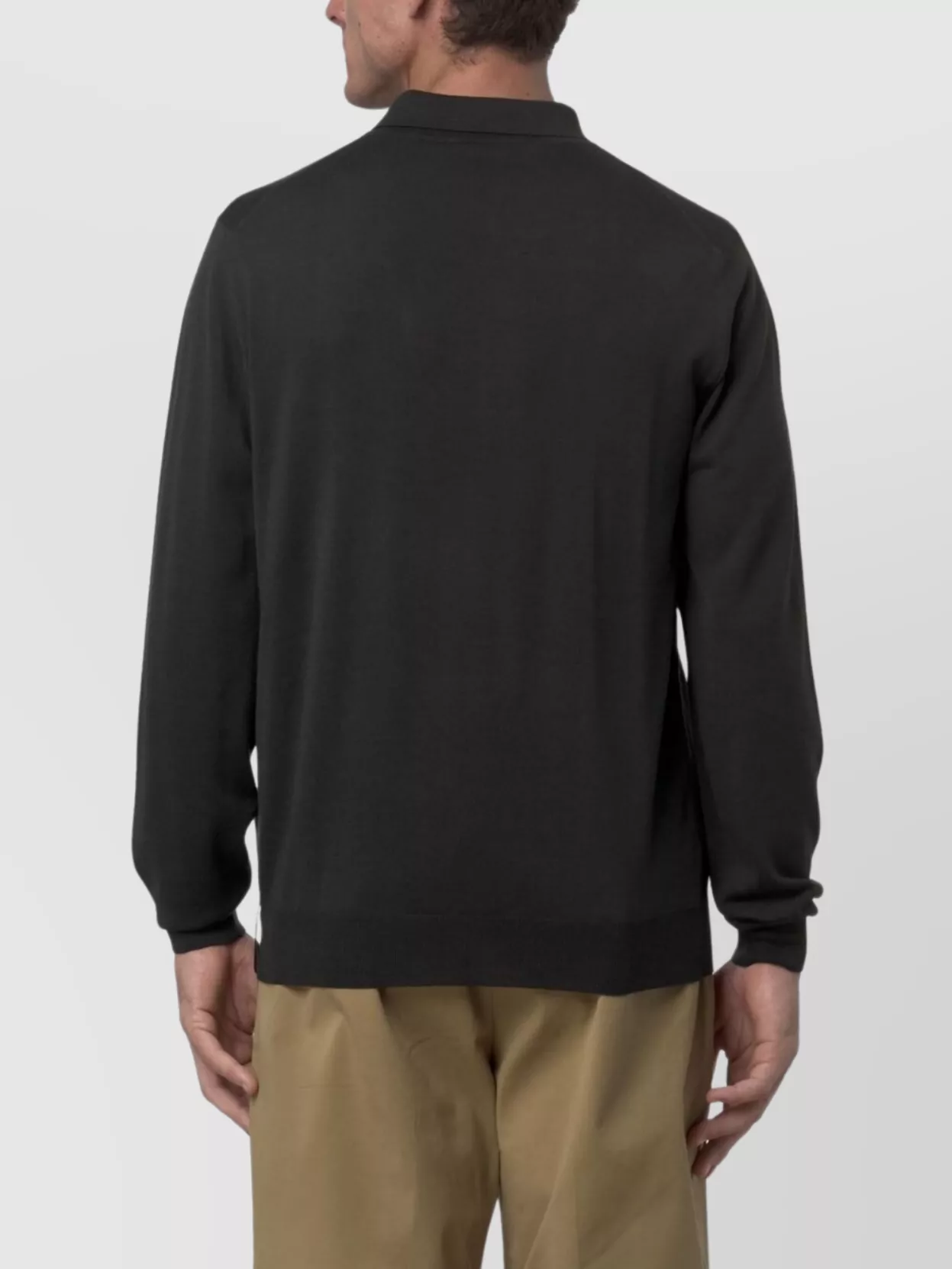 K-Way Merino Wool Blend Long Sleeve Polo Top