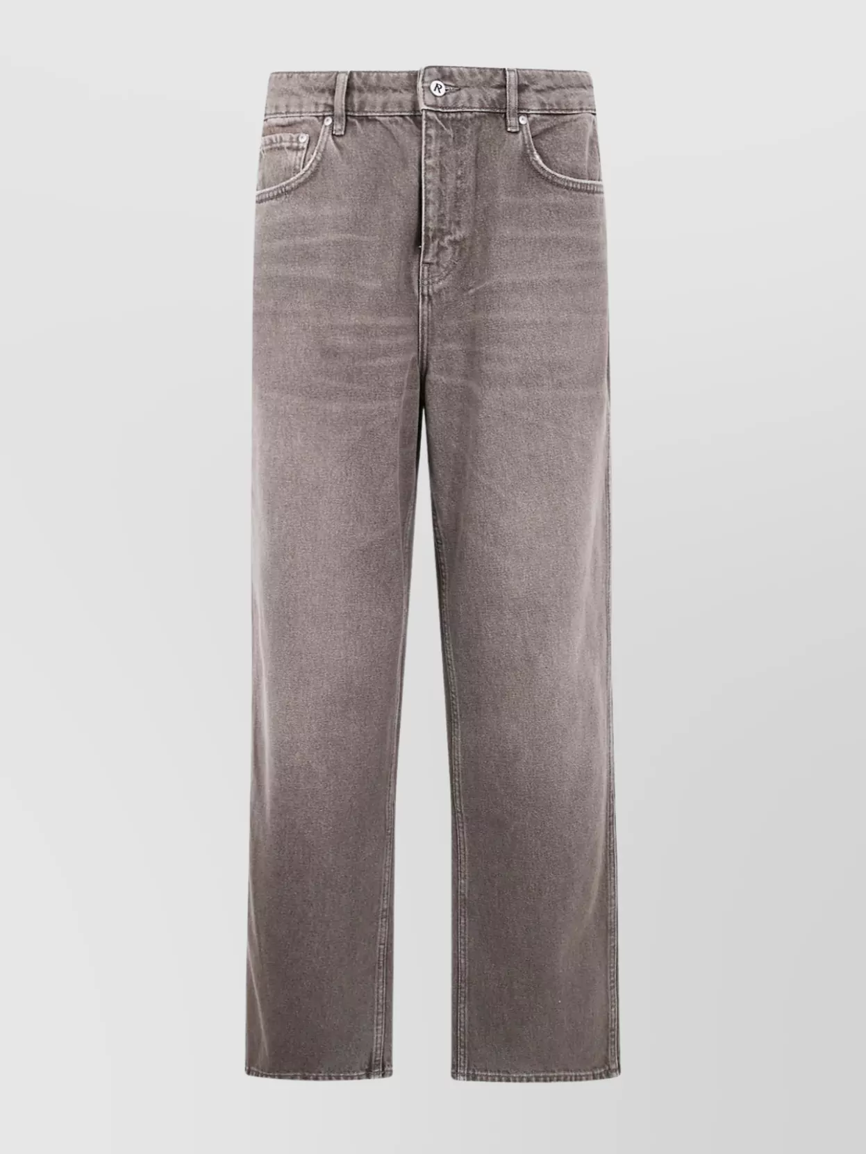 Represent Casual Baggy Denim Trousers Embroidered Detail In Gray