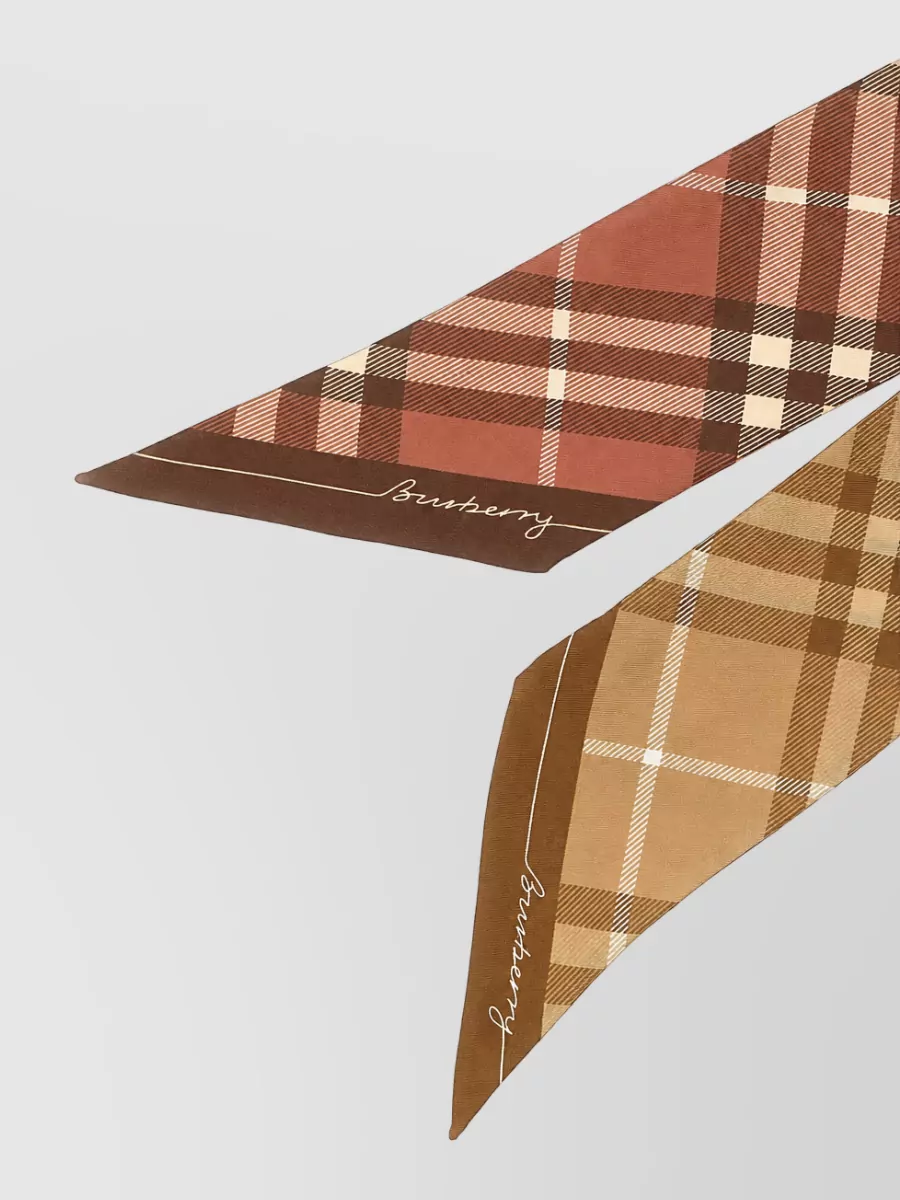 Burberry Silk Checked Slim Scarf