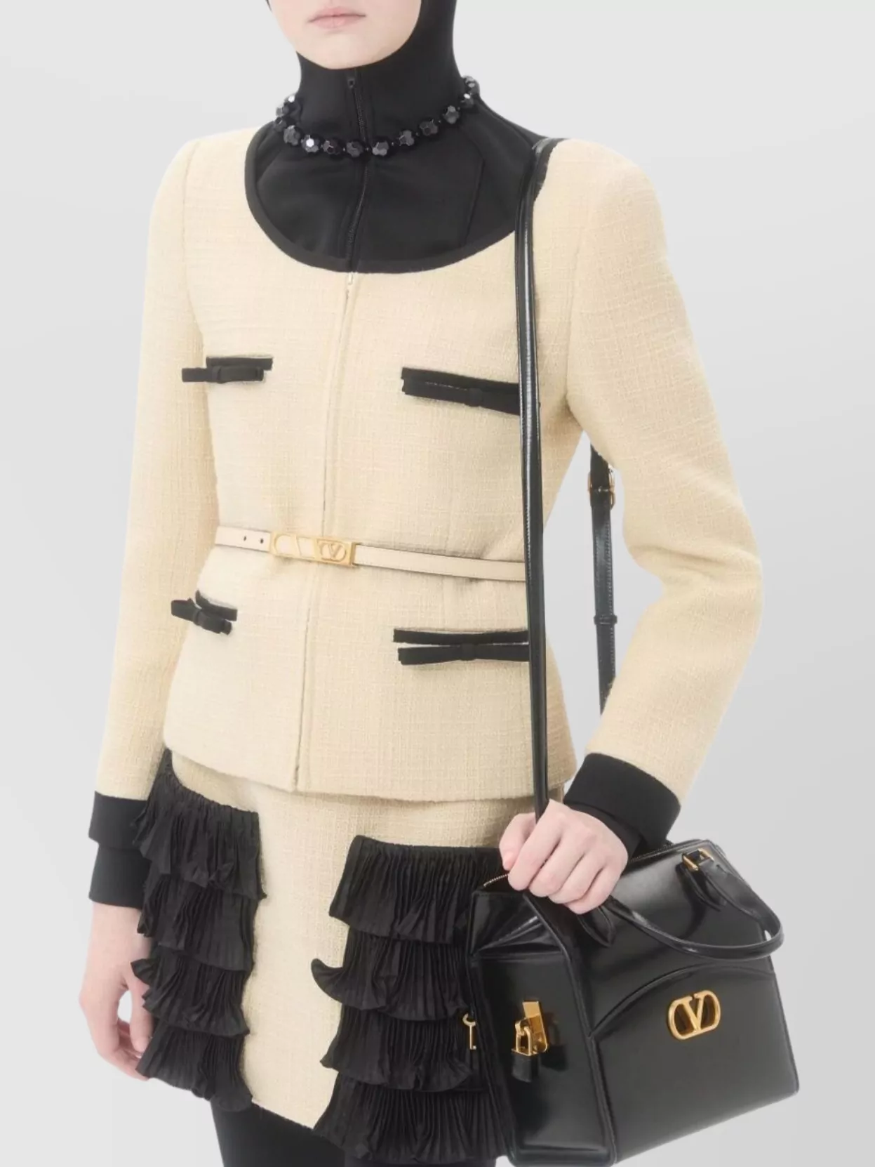 Valentino Garavani Textured Fabric Jacket Featuring Pockets