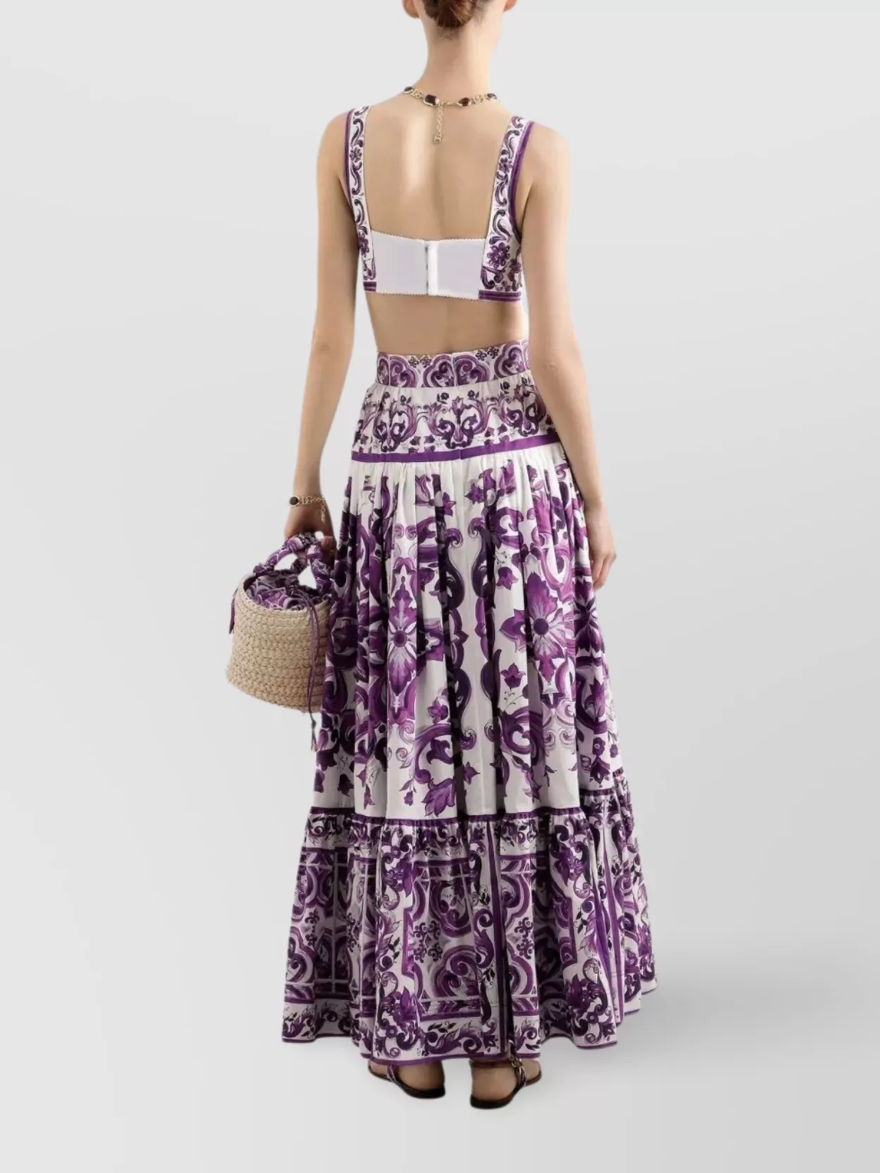 Dolce&Gabbana Graphic Print Floral Crop Top