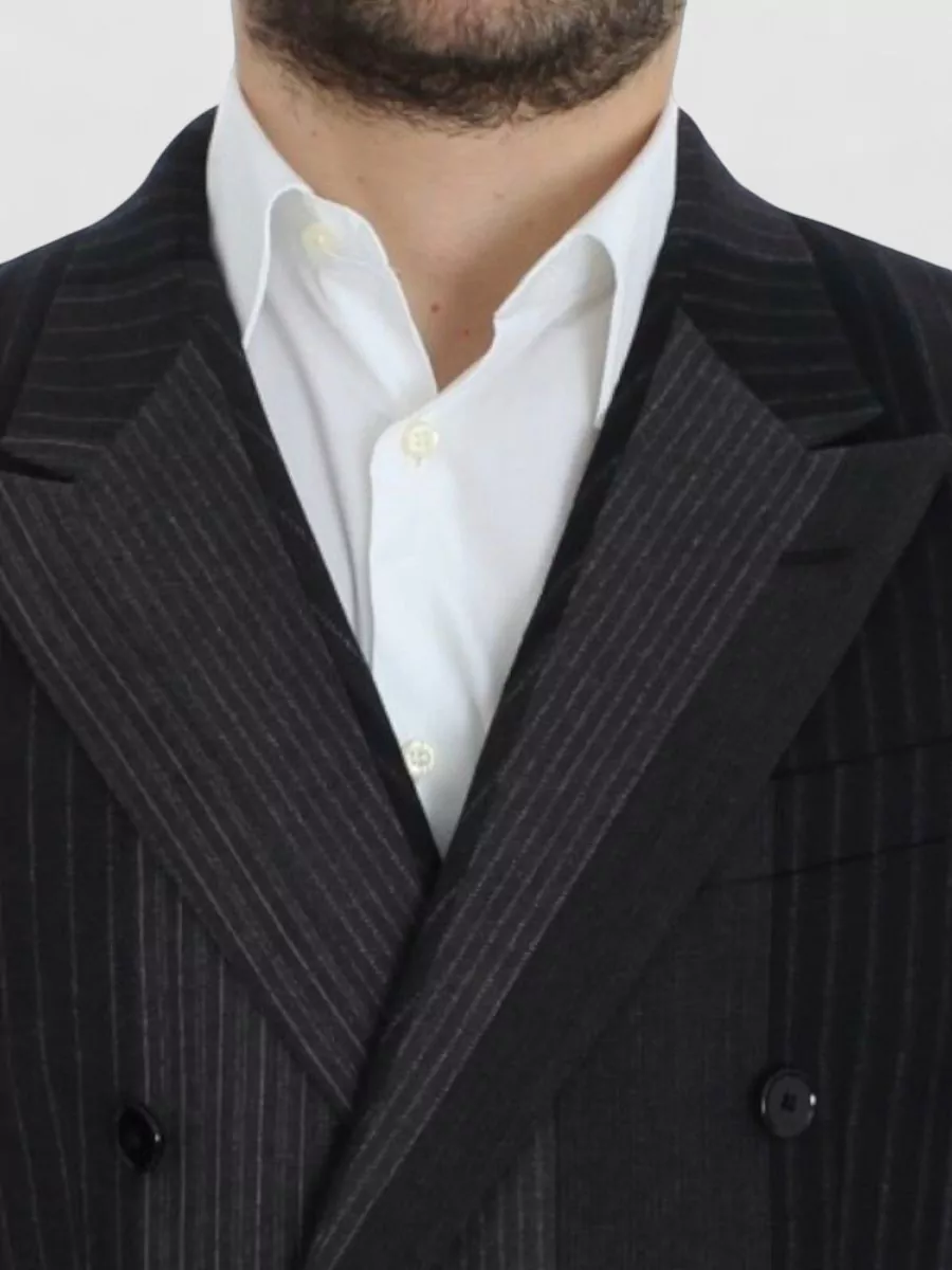 Dolce&Gabbana Striped Wool Double-Breasted Blazer